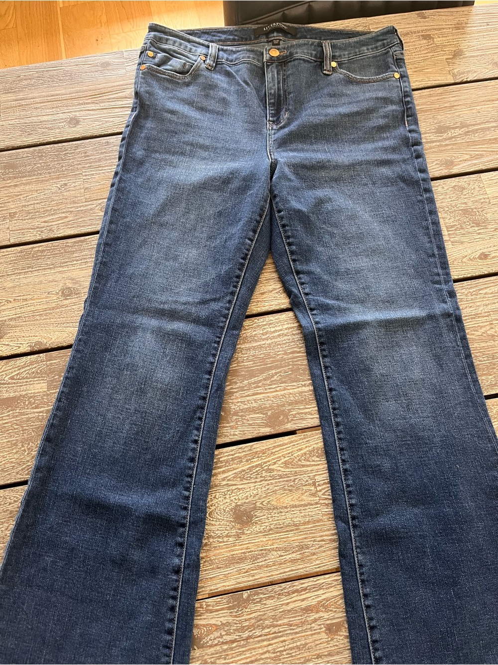 LIVERPOOL dark wash bootcut jeans, size 10/30.
